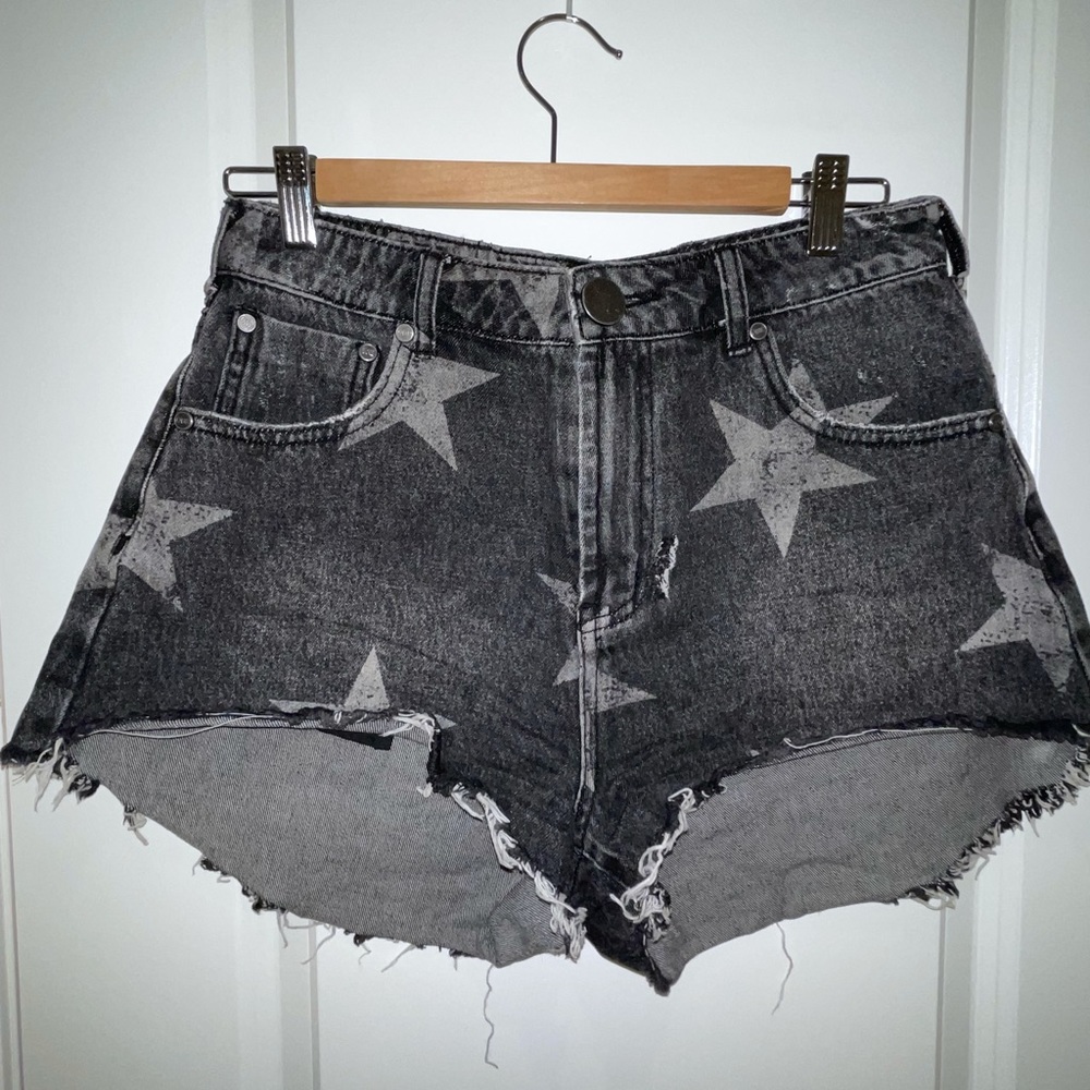 One Teaspoon cut off denim shorts with stars